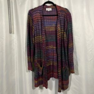 Multi-Colored Long Cardigan
